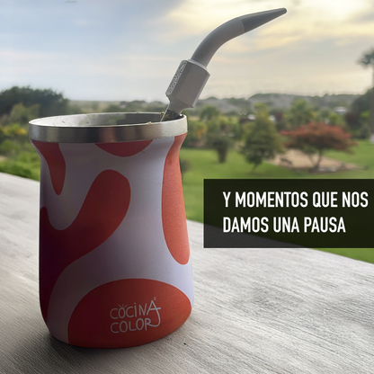 Pack Mate Color Wave Salmón + Bombilla Pro