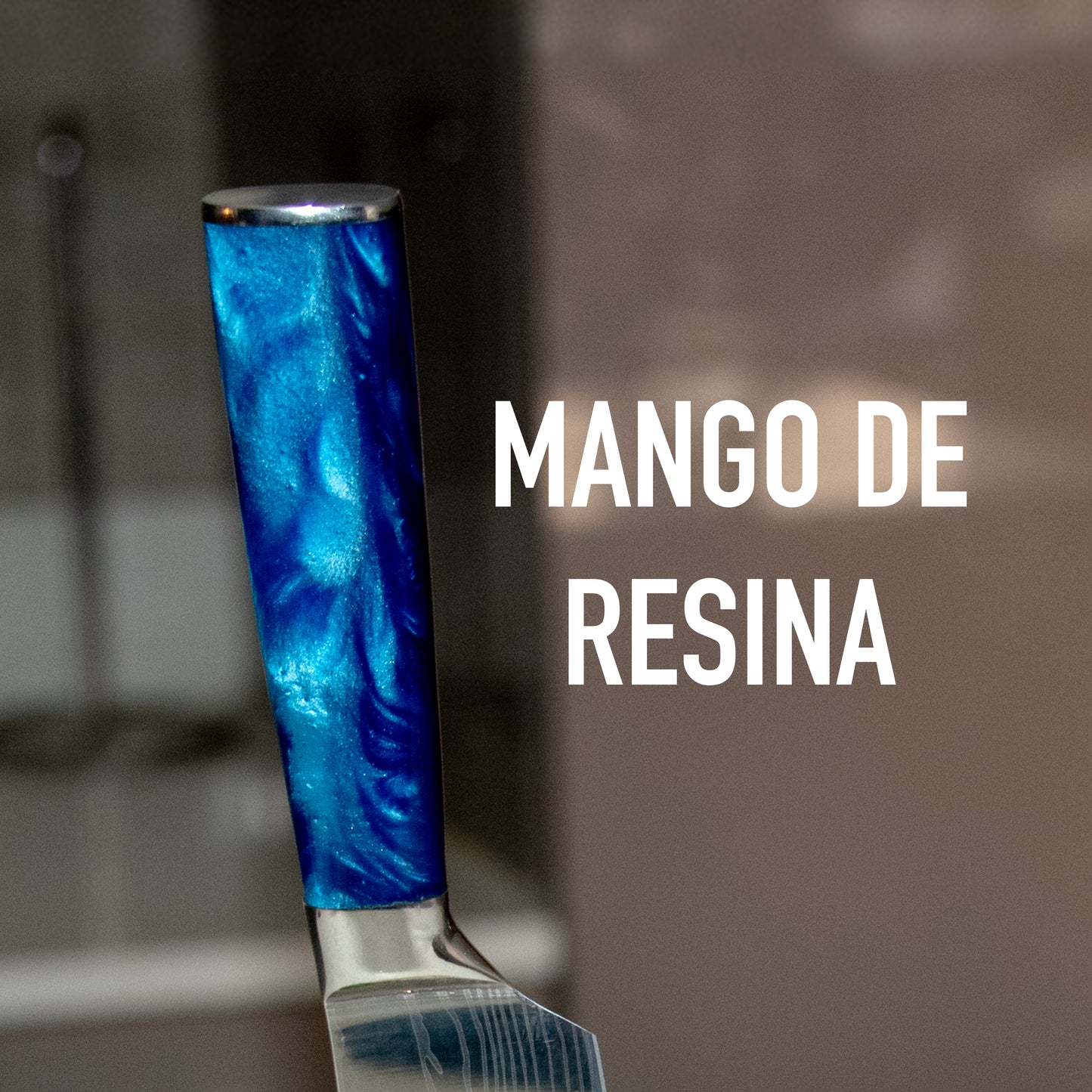 Cuchillo Acero Inoxidable Multiuso - Celeste + Funda de REGALO