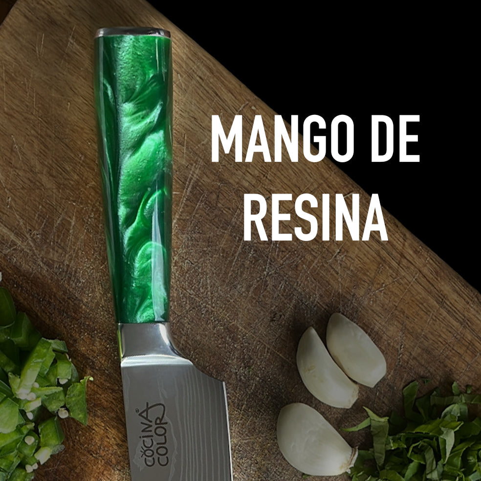 Cuchillo Acero Inoxidable Multiuso - Verde + Funda de REGALO