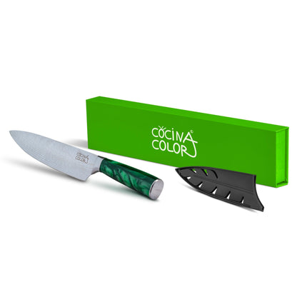 Cuchillo Acero Inoxidable Multiuso - Verde + Funda de REGALO